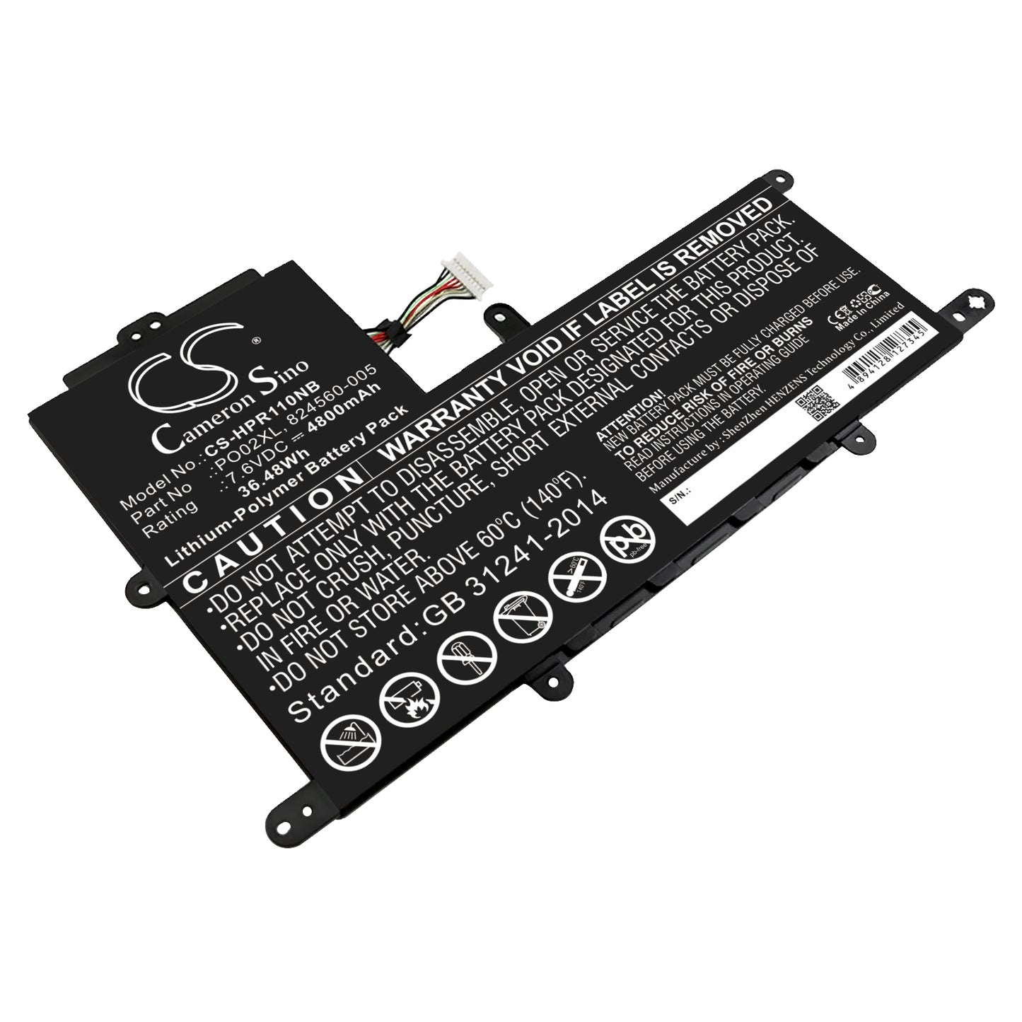 Replacement Battery for HP Stream 11-R015WN – Notebook, Laptop – 4800mAh / 7.6V - image 1