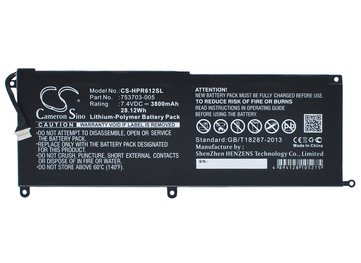 Replacement Battery for HP Pro x2 612 G1 – Tablet – 3800mAh / 7.4V - image 1