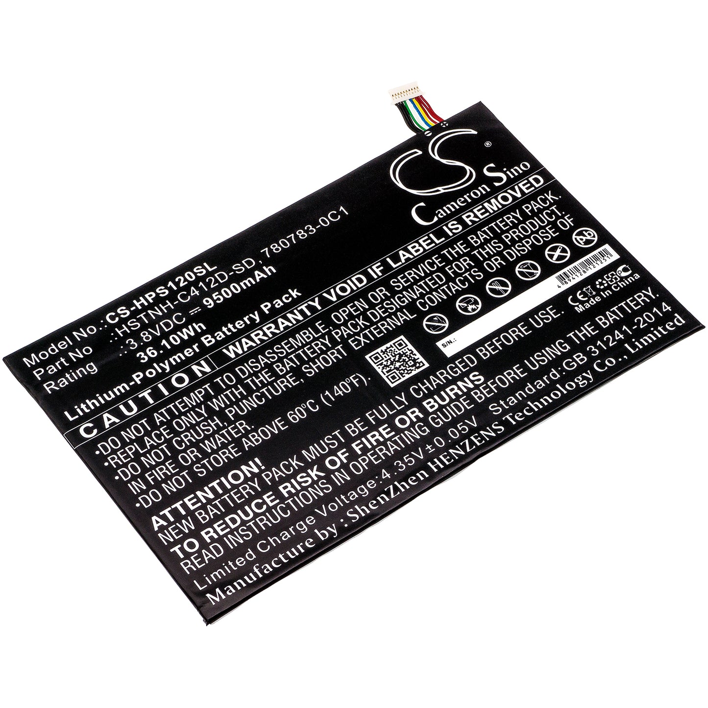 Replacement Battery for HP Pro Slate 12 – Tablet – 9500mAh / 3.8V - image 1