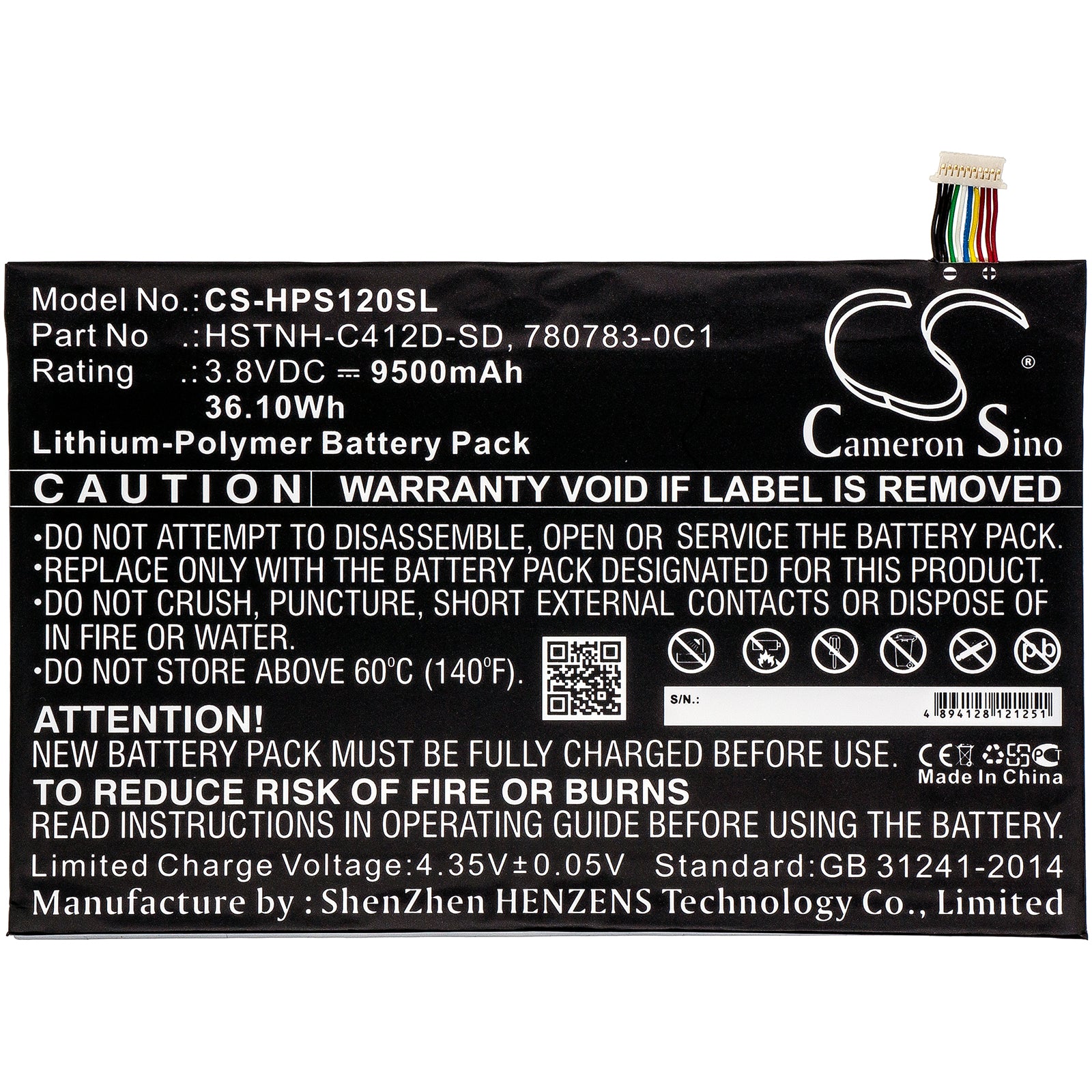 Replacement Battery for HP Pro Slate 12 – Tablet – 9500mAh / 3.8V - image 3