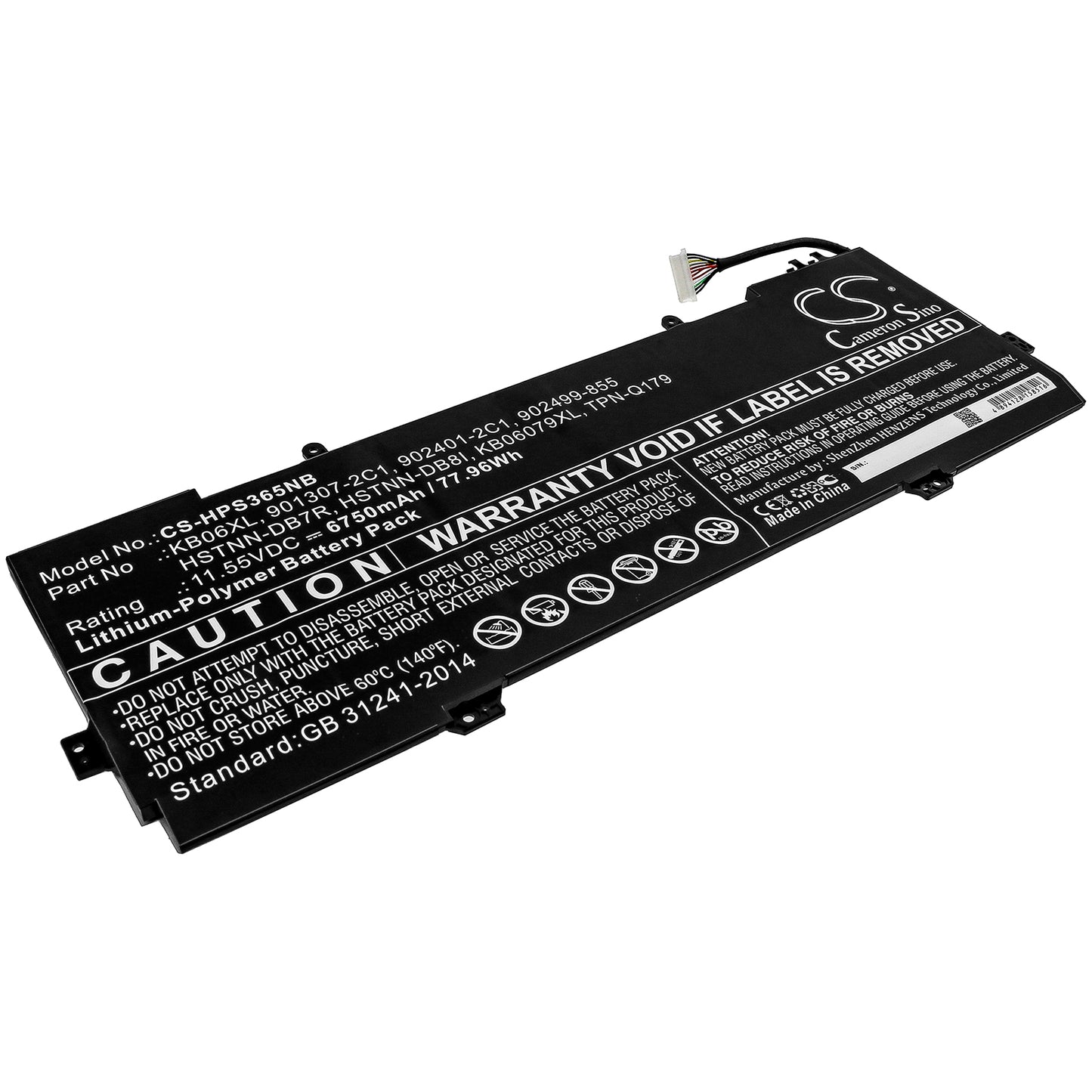 Replacement Battery for HP Spectre X360 15-BL001NV – Notebook, Laptop – 6750mAh / 11.55V - image 1