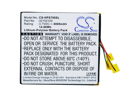 Replacement Battery for HP Slate 7 Extreme – Tablet – 4000mAh / 3.7V - image 1