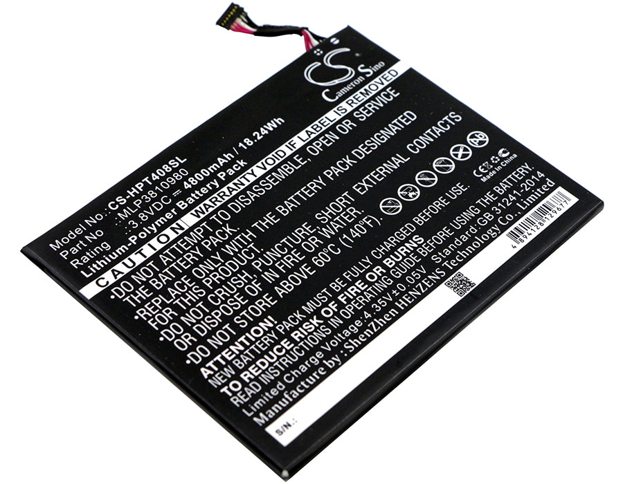 Replacement Battery for HP Pro Tablet 408 G1 – Tablet – 4800mAh / 3.8V - image 1