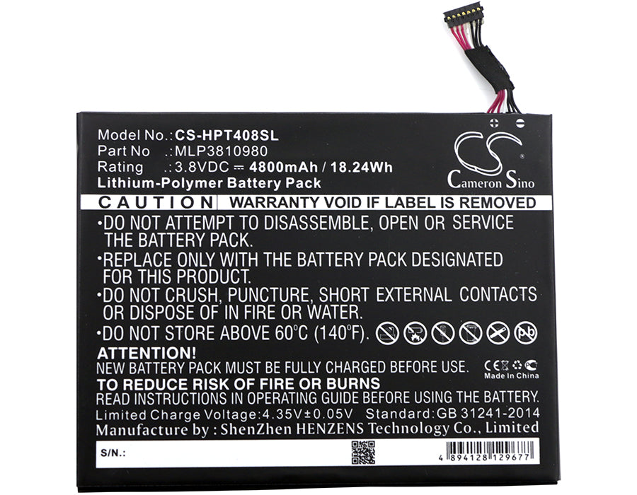 Replacement Battery for HP Pro Tablet 408 G1 – Tablet – 4800mAh / 3.8V - image 3