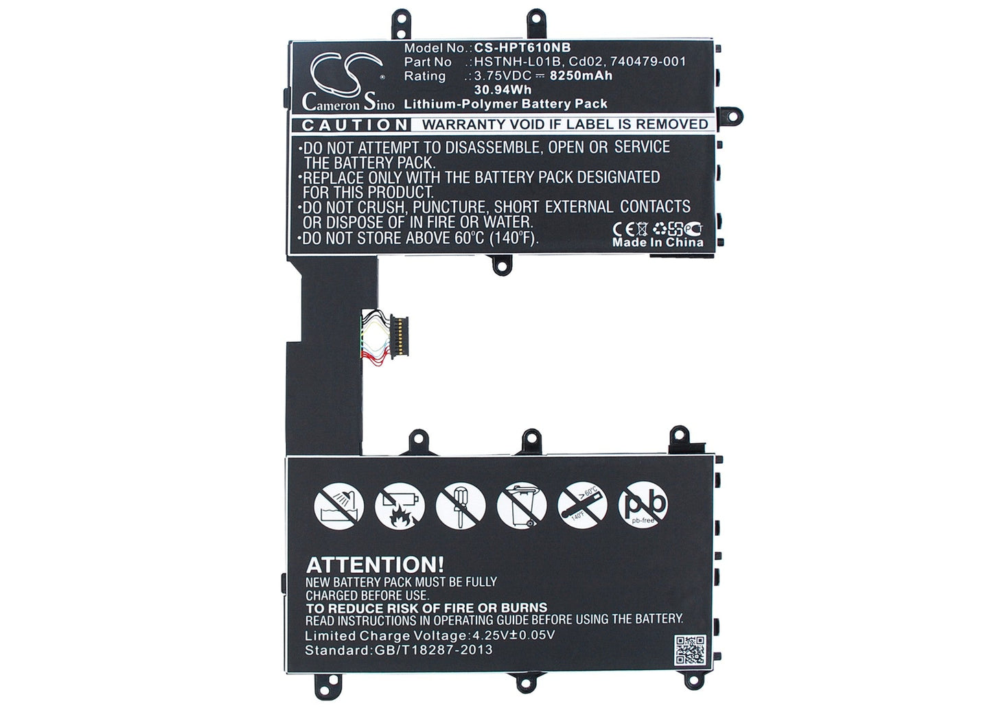 Replacement Battery for HP  F4W59EA – Notebook, Laptop – 8250mAh / 30.94Wh / 3.75V