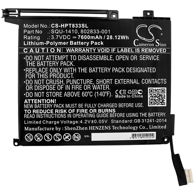Replacement Battery for HP Pro Tablet 10 EE G1(H9X71EA) – Tablet – 7600mAh / 3.7V - image 3