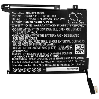 Replacement Battery for HP Pro Tablet 10 EE G1(H9X71EA) – Tablet – 7600mAh / 3.7V - image 3