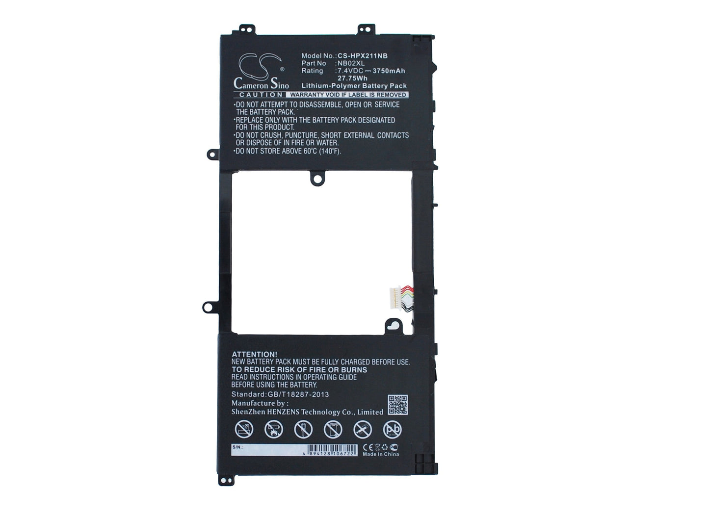 Replacement Battery for HP  11-H010NR – Notebook, Laptop – 3750mAh / 27.75Wh / 7.4V