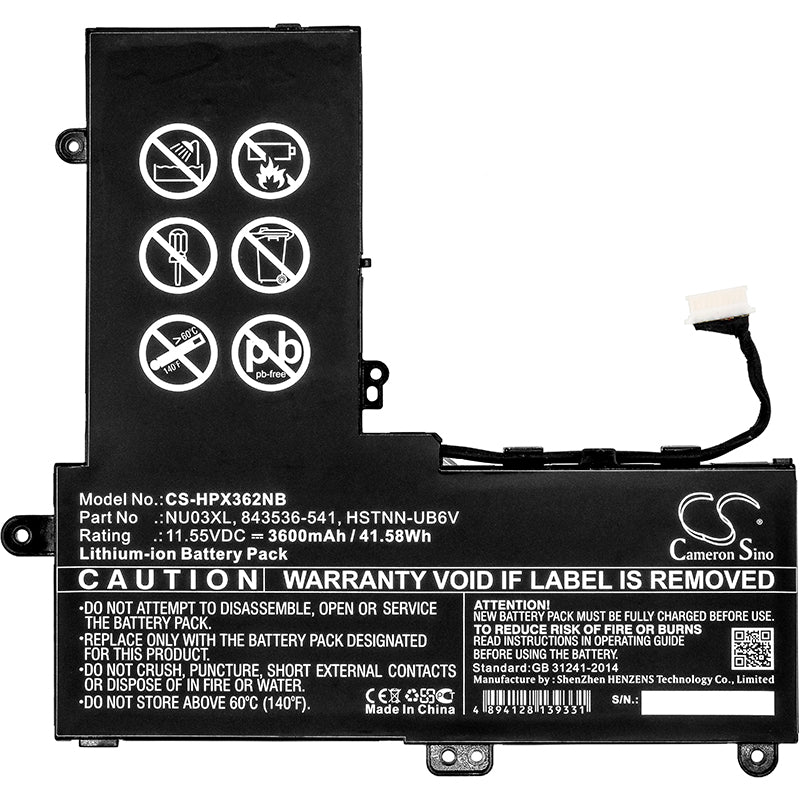 Replacement Battery for HP Pavilion X360 11-U000 – Notebook, Laptop – 3600mAh / 11.55V - image 3