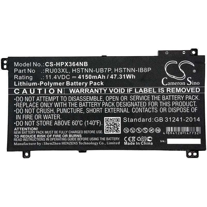 Replacement Battery for HP  ProBook x360 11 G3 – Notebook, Laptop – 4150mAh / 47.31Wh / 11.4V