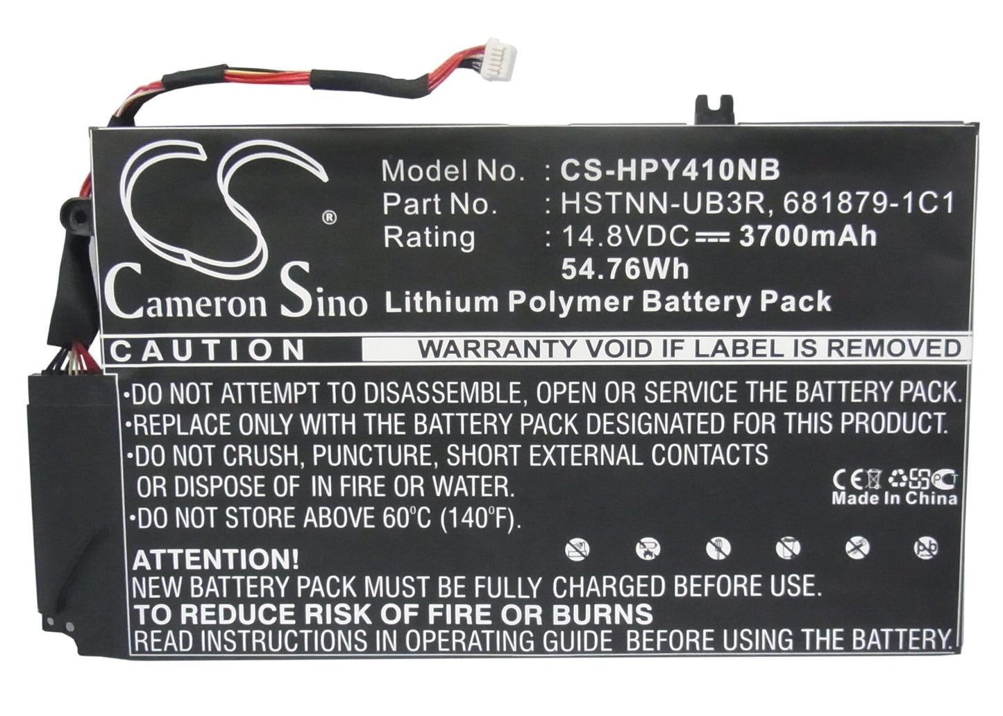 Replacement Battery for HP  EL04XL – Notebook, Laptop – 2700mAh / 39.96Wh / 14.8V