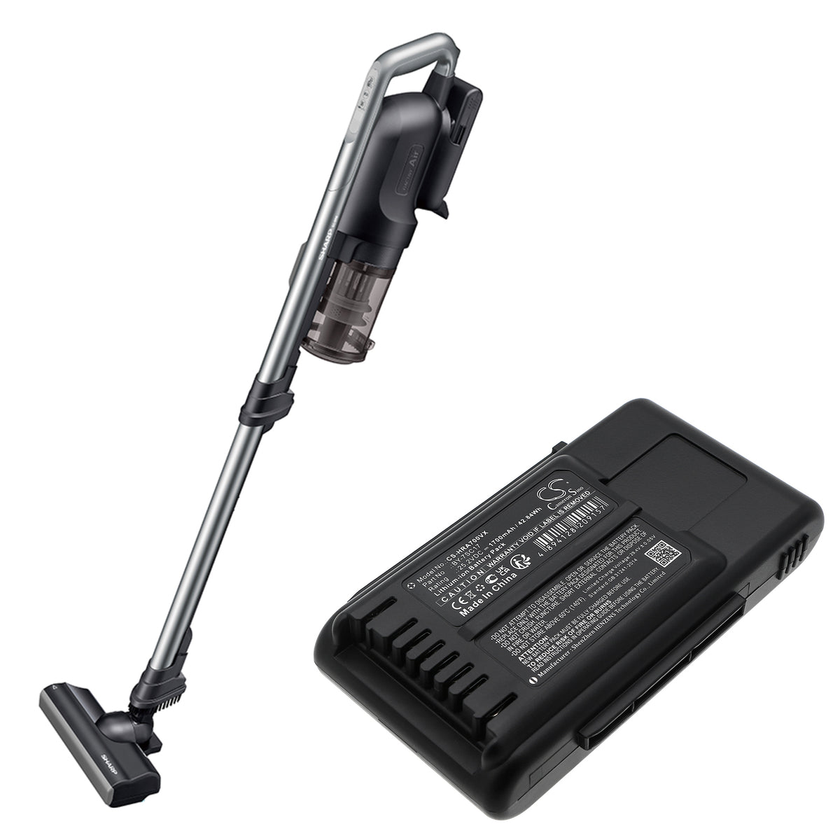 Replacement Battery for Sharp EC-SR8-B – Vacuum – 1700mAh / 25.2V