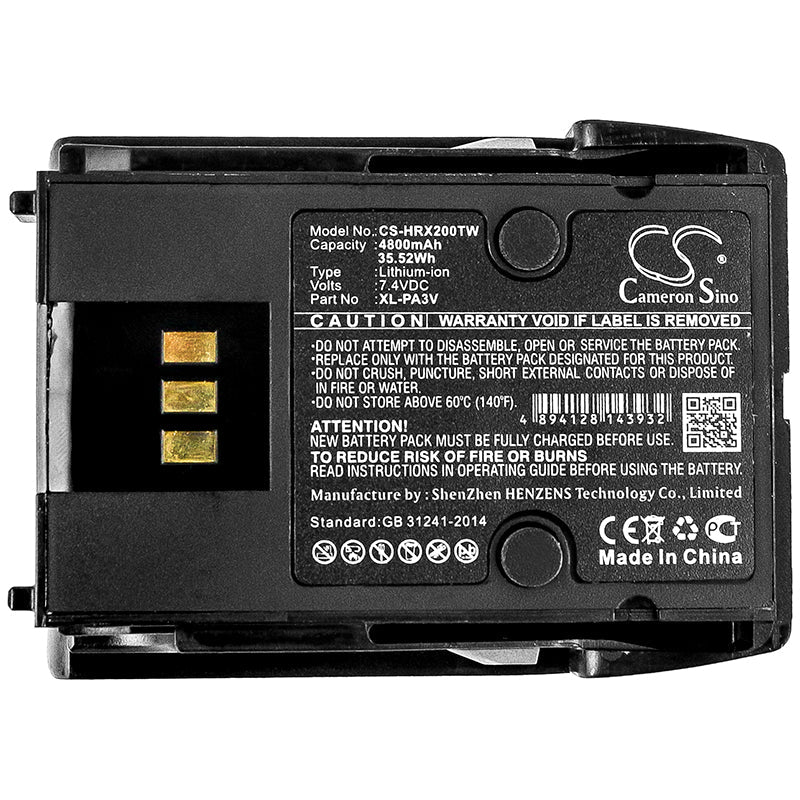 Replacement Battery for Harris  XL-185P – Two-Way Radio – 4800mAh / 35.52Wh / 7.4V