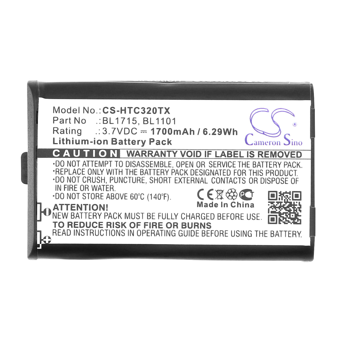Replacement Battery for HYT TC-320 – Two-Way Radio – 1700mAh / 3.7V