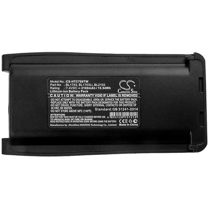 Replacement Battery for HYT  TC 800M – Two-Way Radio – 2100mAh / 15.54Wh / 7.4V
