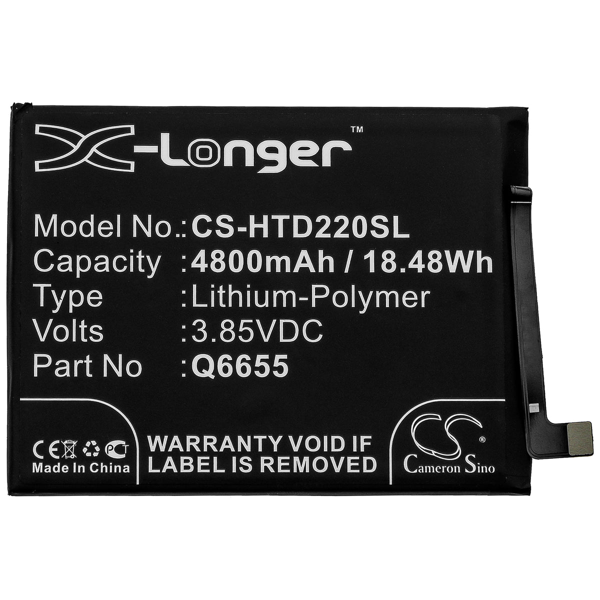 Replacement Battery for HTC Desire 20 Pro – Mobile, SmartPhone – 4800mAh / 3.85V