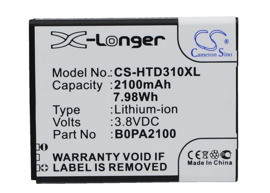 Replacement Battery for HTC D310 – Mobile, SmartPhone – 2100mAh / 3.8V