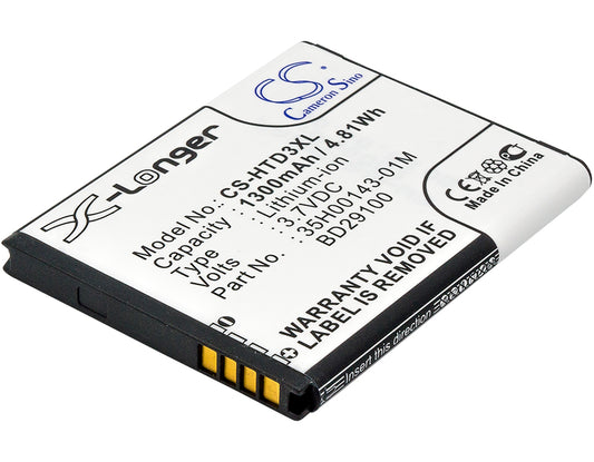 Replacement Battery for AT&T | HTC | T-Mobile HD7S – Mobile, SmartPhone – 1300mAh / 3.7V