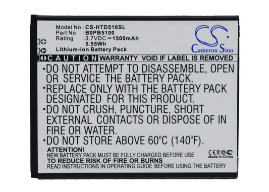 Replacement Battery for HTC Desire 516 – Mobile, SmartPhone – 1500mAh / 3.7V