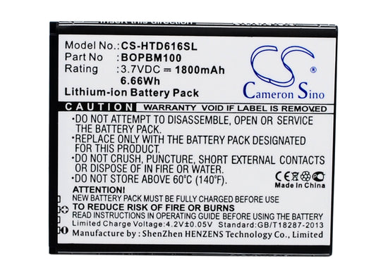 Replacement Battery for HTC Desire 616 – Mobile, SmartPhone – 1800mAh / 3.7V