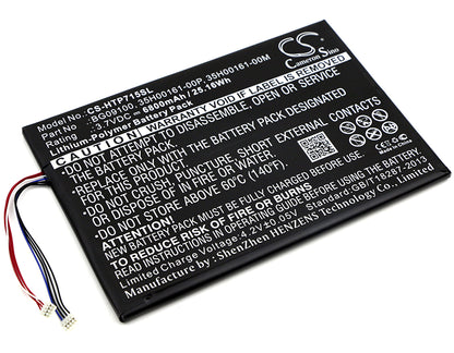 Replacement Battery for HTC Jetstream – Tablet – 6800mAh / 3.7V - image 1