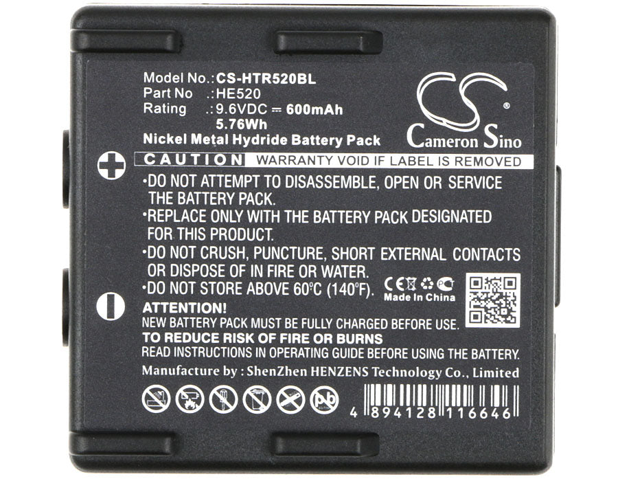 Replacement Battery for Hetronic  68300510 – Crane Remote Control – 600mAh / 5.76Wh / 9.6V