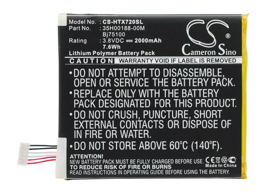 Replacement Battery for HTC | AT&T | Sprint EVO 4G LTE – Mobile, SmartPhone – 2000mAh / 3.8V