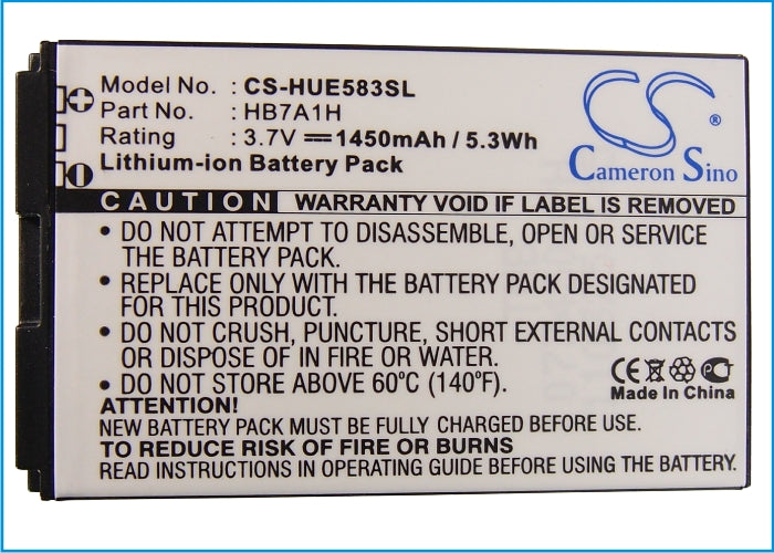Replacement Battery for Vodafone | T-Mobile | Huawei Mobile Wi-Fi R201 – Hotspot – 1450mAh / 3.7V
