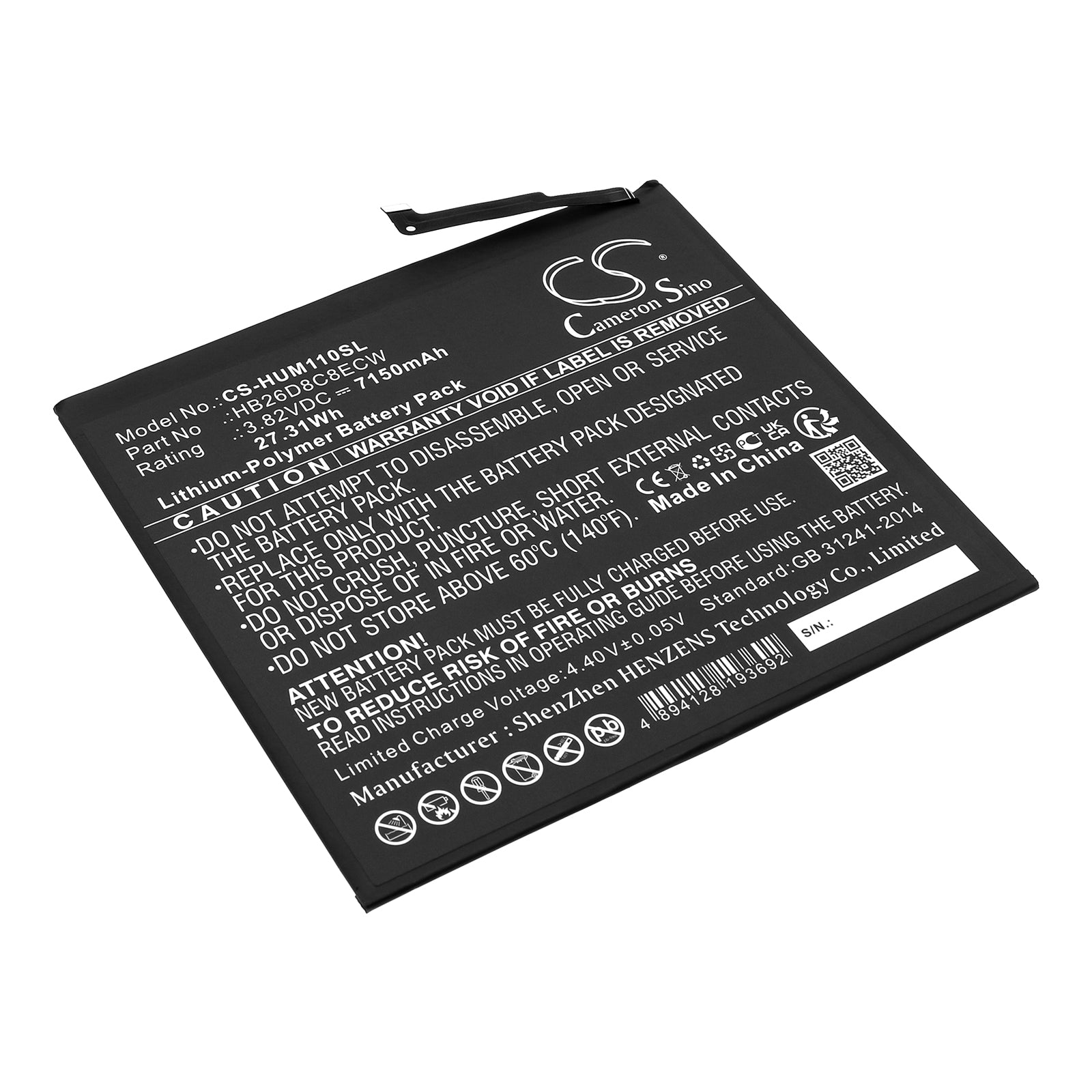Replacement Battery for Huawei MatePad 11 – Tablet – 7150mAh / 3.82V - image 1