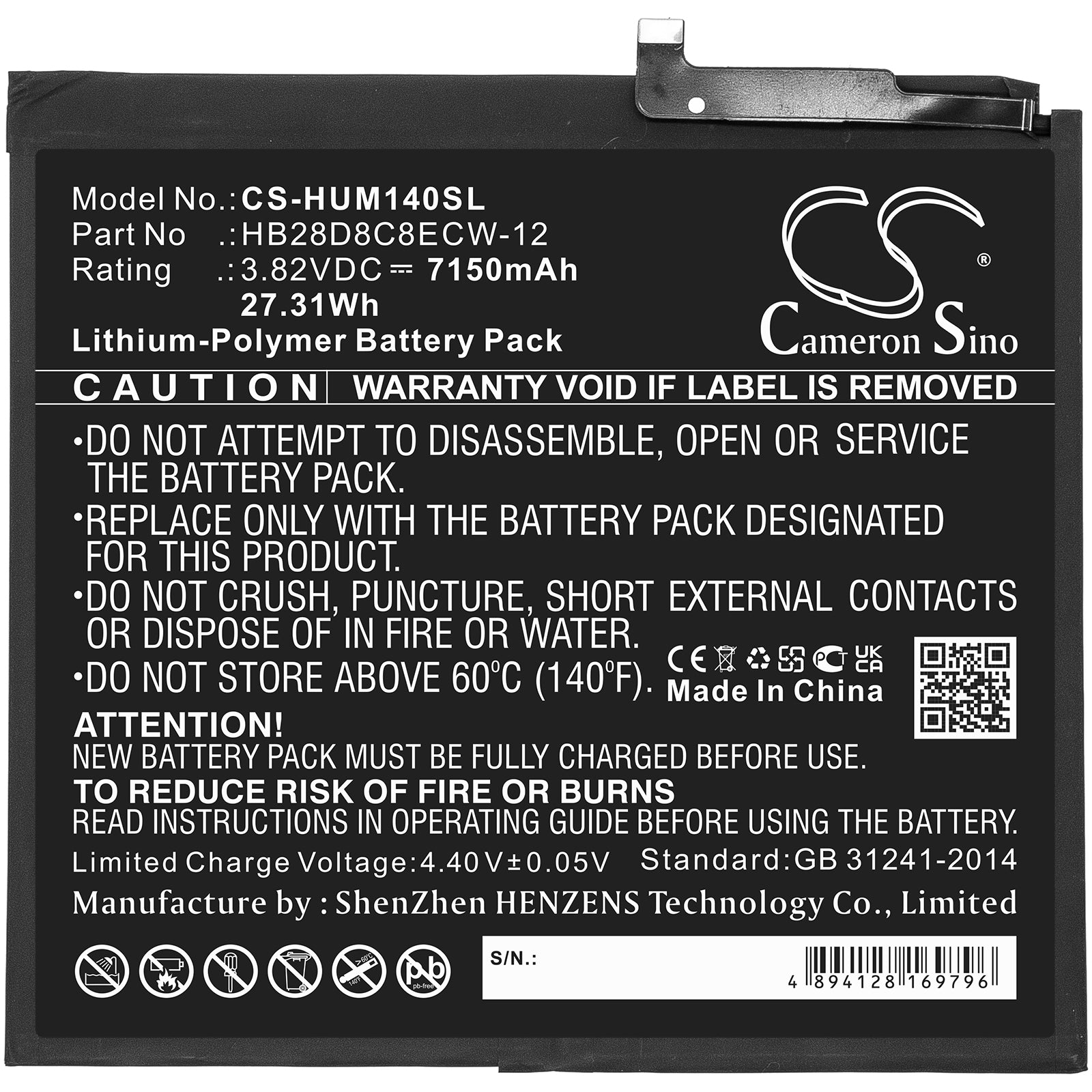 Replacement Battery for Huawei MatePad 10.4 2020 – Tablet – 7150mAh / 3.82V - image 3