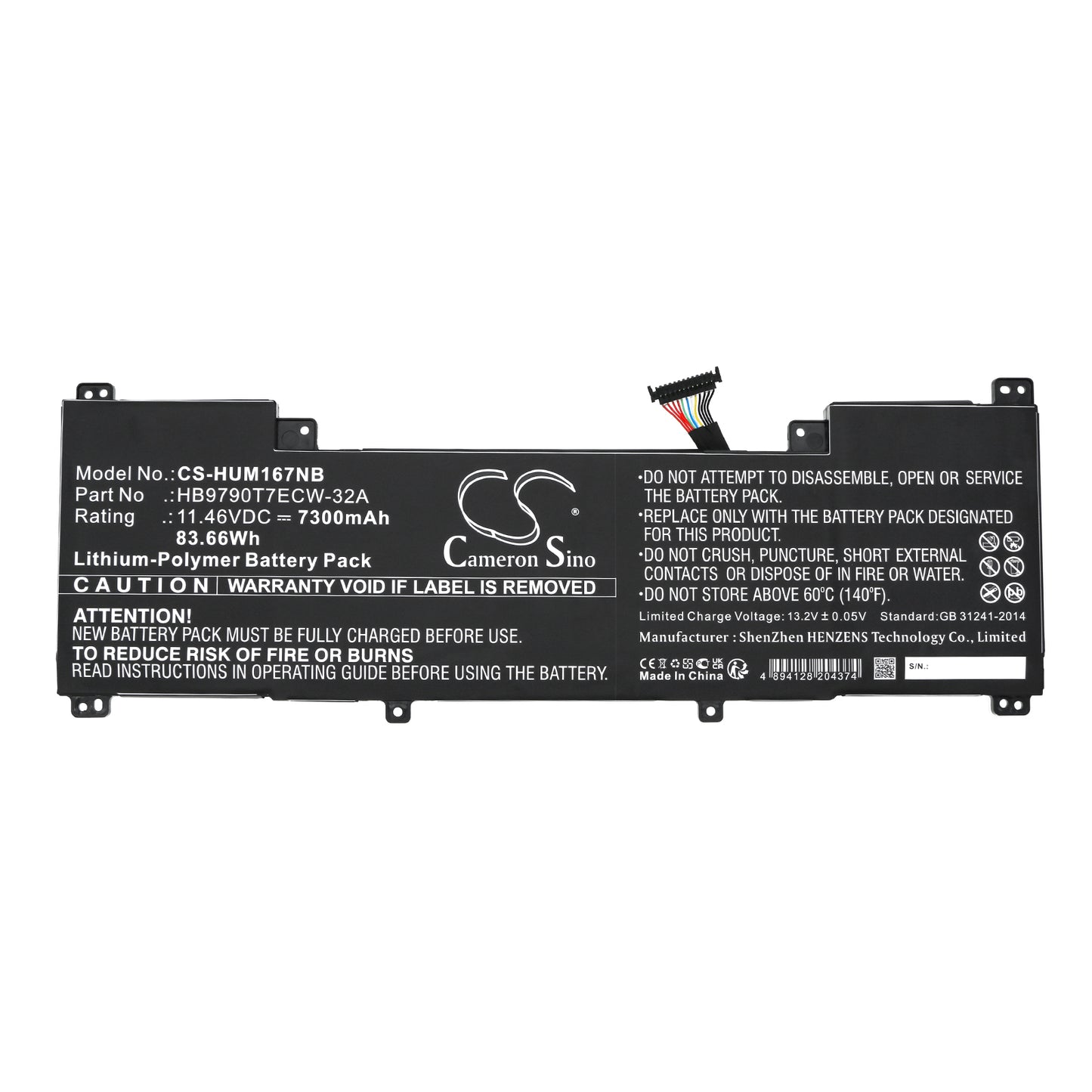 Replacement Battery for Huawei MateBook 16s i7 – Notebook, Laptop – 7300mAh / 11.46V - image 5