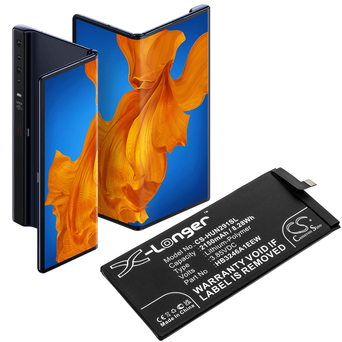 Replacement Battery for Huawei Mate Xs – Mobile, SmartPhone – 2150mAh / 3.85V