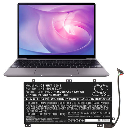 Replacement Battery for Huawei  MateBook 13 – Notebook, Laptop – 3600mAh / 41.04Wh / 11.4V