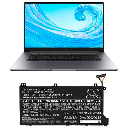 Replacement Battery for Huawei  HLY-19R – Notebook, Laptop – 3600mAh / 41.26Wh / 11.46V