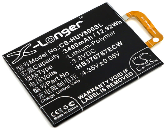 Replacement Battery for Huawei Honor V8 – Mobile, SmartPhone – 3400mAh / 3.8V