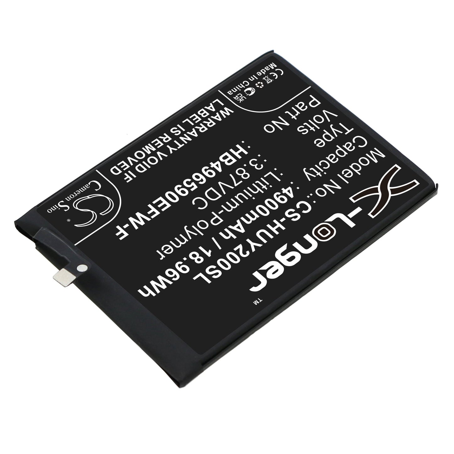 Replacement Battery for Huawei  Changwan 20 – Mobile, SmartPhone – 4900mAh / 18.96Wh / 3.87V