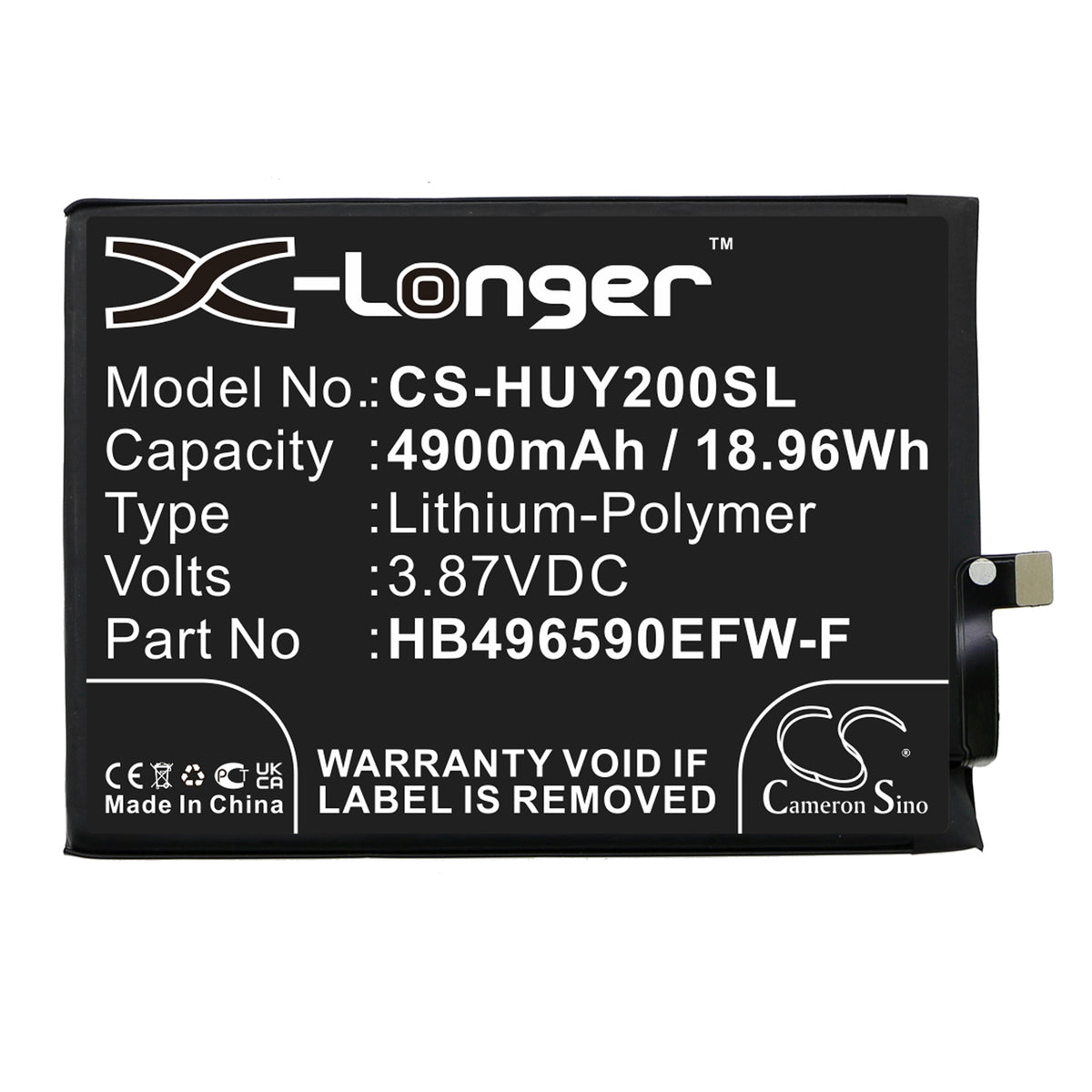 Replacement Battery for Honor | Huawei Play 20 – Mobile, SmartPhone – 4900mAh / 3.87V