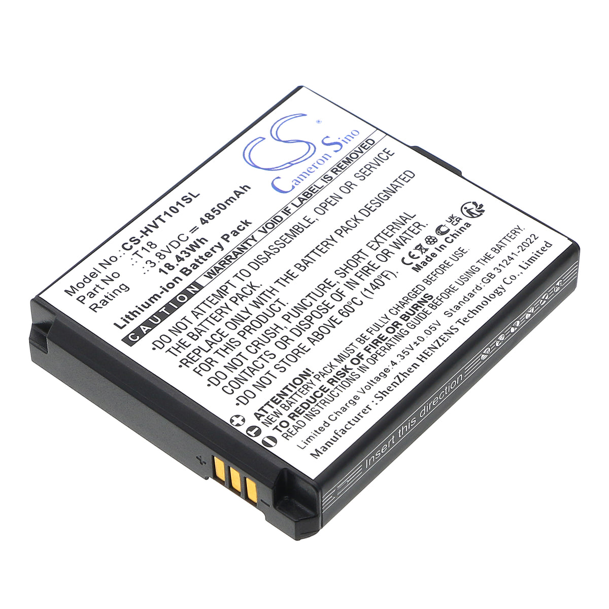 Replacement Battery for Hikvision DS-MDT101/GLE – Home Security Camera – 4850mAh / 3.8V