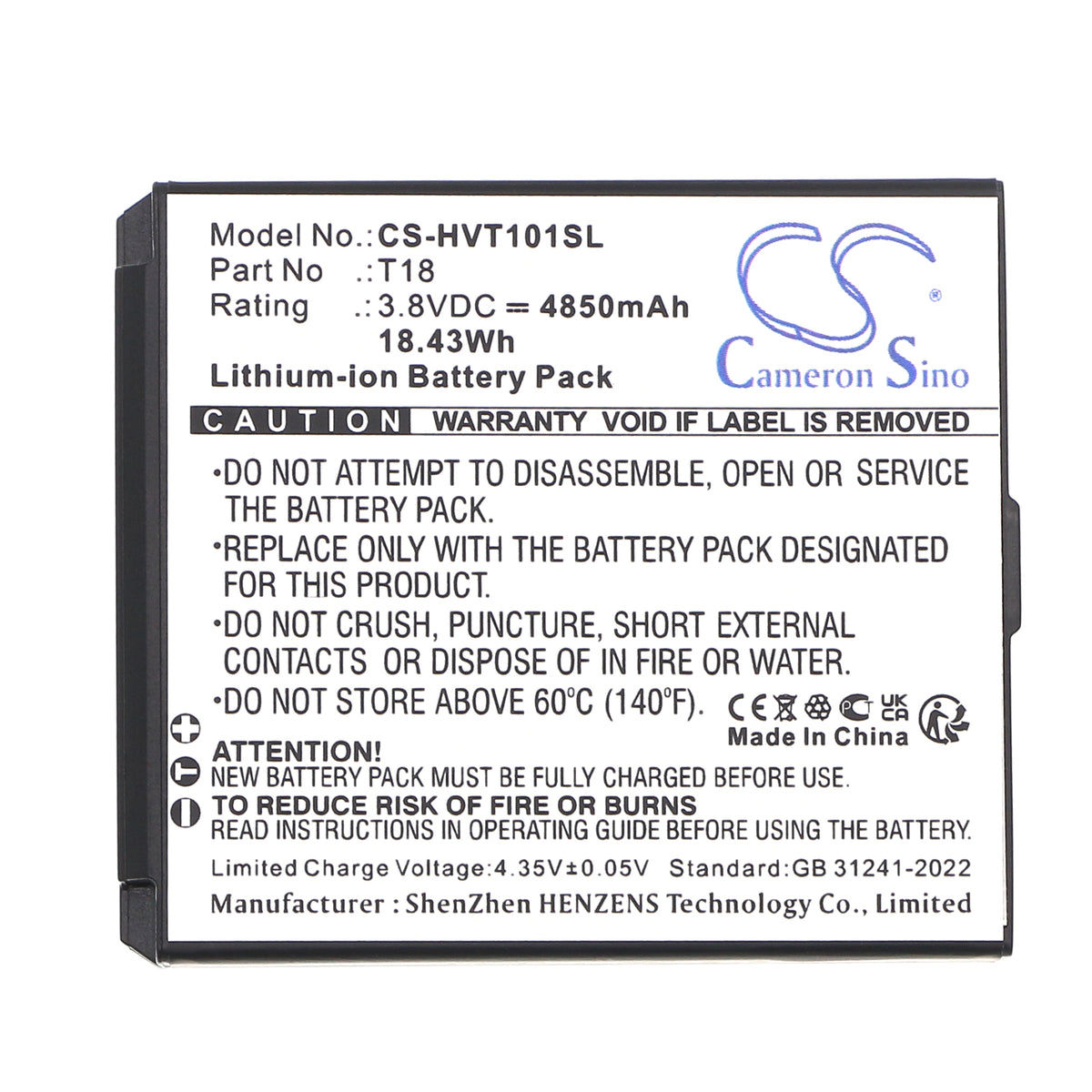 Replacement Battery for Hikvision DS-MDT101/GLE – Home Security Camera – 4850mAh / 3.8V