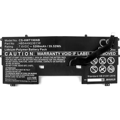 Replacement Battery for Huawei MateBook X – Notebook, Laptop – 5200mAh / 7.6V - image 3