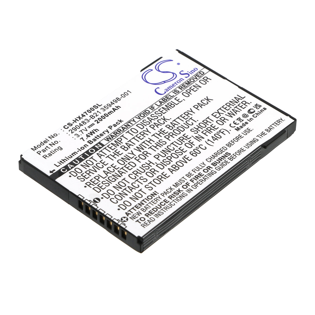 Replacement Battery for HP iPAQ HX4700 – PDA, Pocket PC – 2000mAh / 3.7V