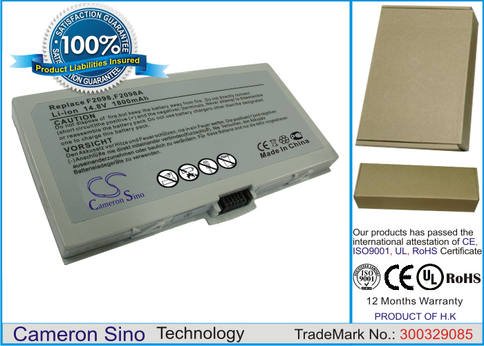 Replacement Battery for HP OmniBook 500 – Notebook, Laptop – 1800mAh / 14.8V - image 1