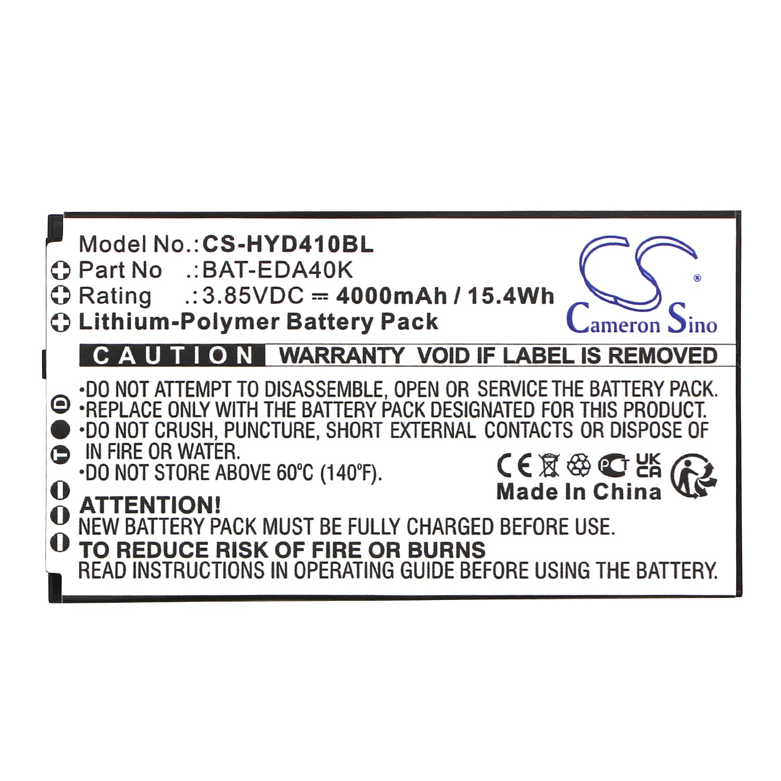 Replacement Battery for Honeywell EDA40K – Barcode Scanner – 4000mAh / 3.85V - image 3