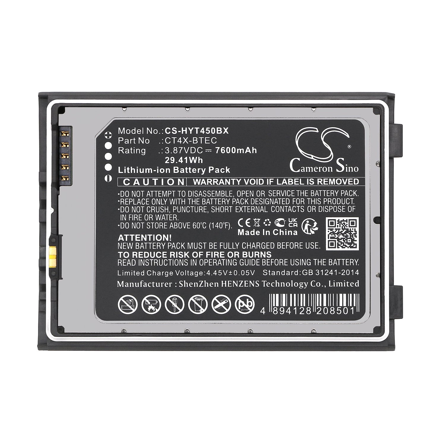 Replacement Battery for Honeywell  CT45 – Barcode Scanner – 7600mAh / 29.41Wh / 3.87V