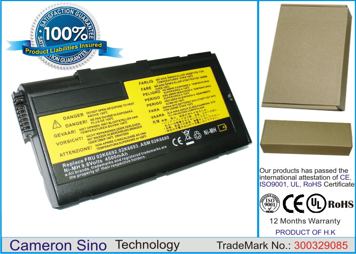 Replacement Battery for IBM ThinkPad i1161 – Notebook, Laptop – 4500mAh / 9.6V - image 1