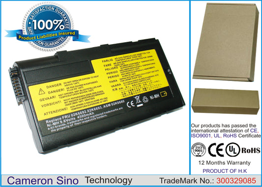 Replacement Battery for IBM ThinkPad i1161 – Notebook, Laptop – 4500mAh / 9.6V - image 1