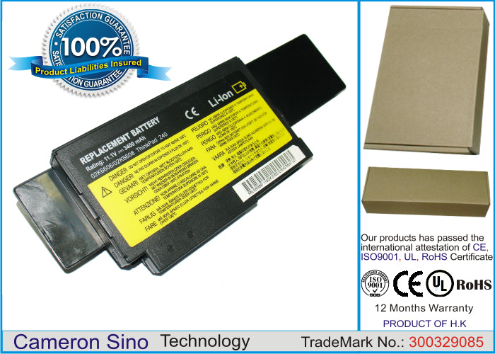 Replacement Battery for IBM Thinkpad 240z – Notebook, Laptop – 3400mAh / 11.1V - image 1