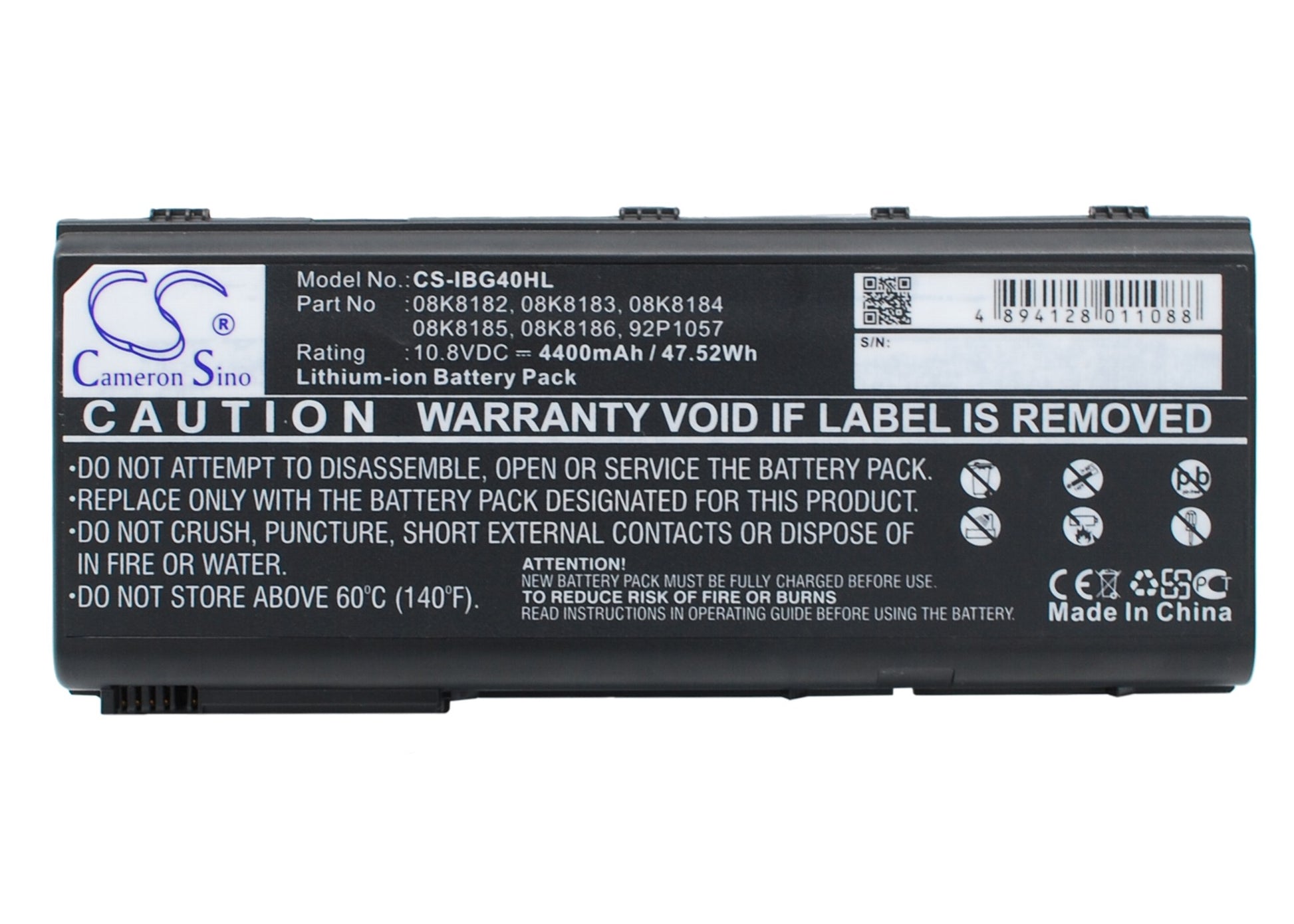 Replacement Battery for IBM ThinkPad G40 – Notebook, Laptop – 4400mAh / 10.8V - image 1