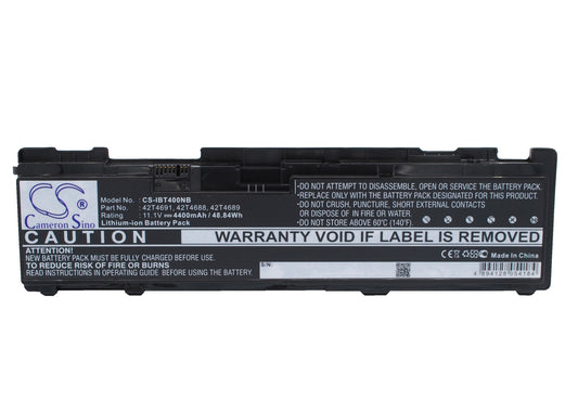 Replacement Battery for Lenovo ThinkPad T400s – Notebook, Laptop – 4400mAh / 11.1V