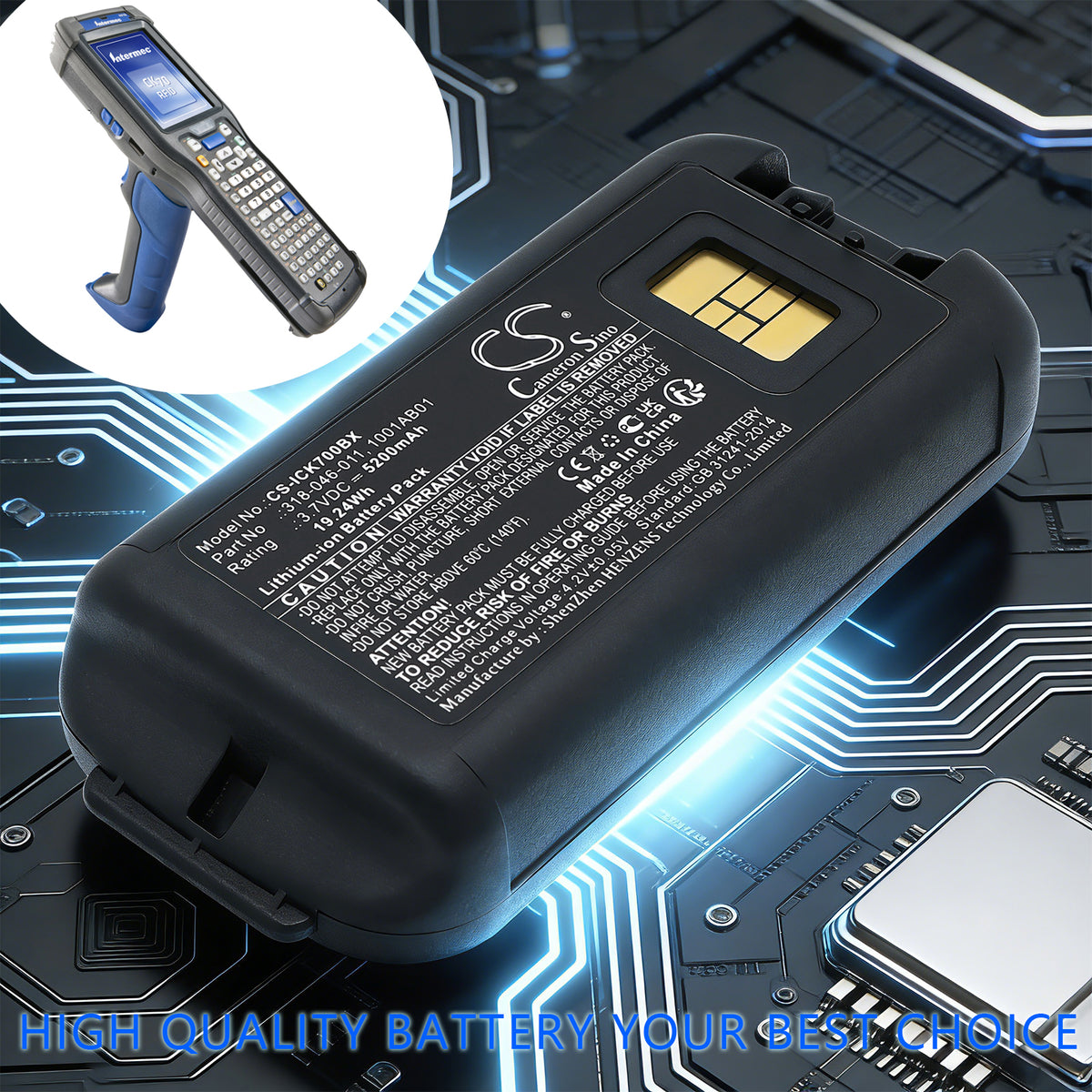 Replacement Battery for Intermec CK70 – Barcode Scanner – 5200mAh / 3.7V